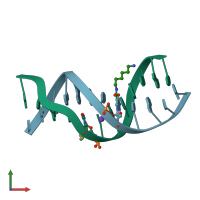 PDB entry 2dpb coloured by chain, front view.