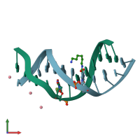 PDB entry 2dpc coloured by chain, front view.