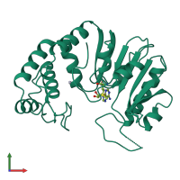 PDB entry 2dpm coloured by chain, front view.