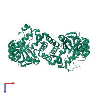 Dihydropteroate synthase in PDB entry 2dqw, assembly 1, top view.