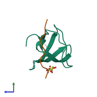 PDB entry 2drk coloured by chain, side view.