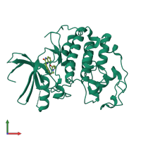 PDB entry 2ds1 coloured by chain, front view.