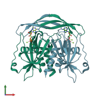 PDB entry 2dsd coloured by chain, front view.