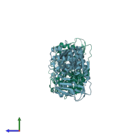 PDB entry 2dsj coloured by chain, side view.