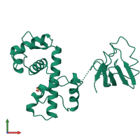 PDB entry 2dtr coloured by chain, front view.