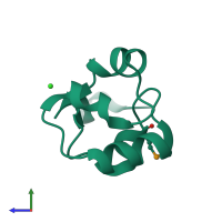 PDB entry 2duy coloured by chain, side view.