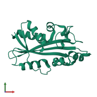 PDB entry 2dvp coloured by chain, front view.