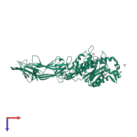 PDB entry 2dw5 coloured by chain, top view.