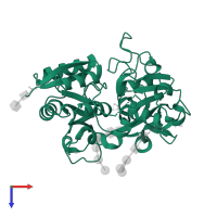 Lactotransferrin in PDB entry 2dwa, assembly 1, top view.