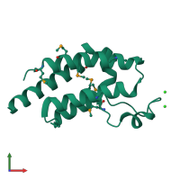 PDB entry 2dww coloured by chain, front view.