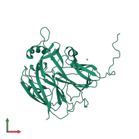 PDB entry 2dy2 coloured by chain, front view.