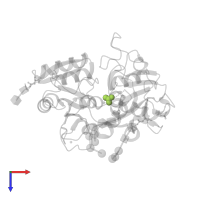 CARBONATE ION in PDB entry 2dyx, assembly 1, top view.