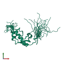 PDB entry 2dzq coloured by chain, ensemble of 20 models, front view.