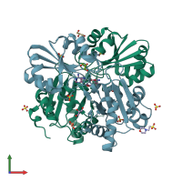 PDB entry 2e07 coloured by chain, front view.