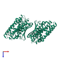 [Pyruvate dehydrogenase (acetyl-transferring)] kinase isozyme 4, mitochondrial in PDB entry 2e0a, assembly 1, top view.