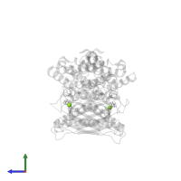 MAGNESIUM ION in PDB entry 2e0a, assembly 1, side view.