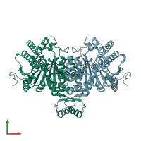 PDB entry 2e0c coloured by chain, front view.