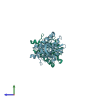 PDB entry 2e1h coloured by chain, side view.