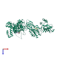 PDB entry 2e1r coloured by chain, top view.