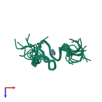 PDB entry 2e1x coloured by chain, ensemble of 12 models, top view.