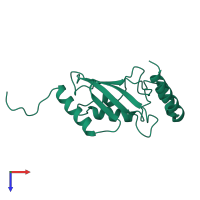 PDB entry 2e2c coloured by chain, top view.