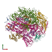 PDB entry 2e2h coloured by chain, front view.