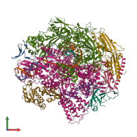 PDB entry 2e2j coloured by chain, front view.