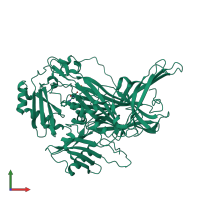 PDB entry 2e2t coloured by chain, front view.