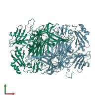 PDB entry 2e2v coloured by chain, front view.