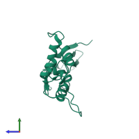 Large ribosomal subunit protein uL11 in PDB entry 2e34, assembly 1, side view.