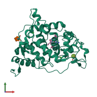 PDB entry 2e3b coloured by chain, front view.