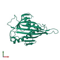 PDB entry 2e3m coloured by chain, front view.