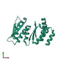 PDB entry 2e3u coloured by chain, front view.