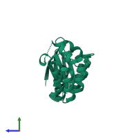 PDB entry 2e3u coloured by chain, side view.