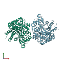 PDB entry 2e3z coloured by chain, front view.