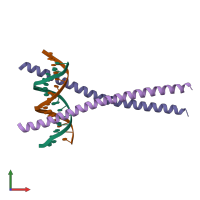 PDB entry 2e43 coloured by chain, front view.