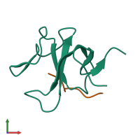 Hetero dimeric assembly 1 of PDB entry 2e4h coloured by chemically distinct molecules, front view.