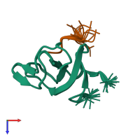 PDB entry 2e4h coloured by chain, ensemble of 20 models, top view.