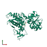 PDB entry 2e4z coloured by chain, front view.