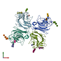 PDB entry 2e53 coloured by chain, front view.