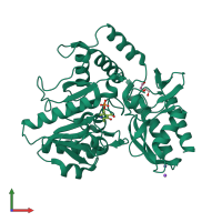 PDB entry 2e54 coloured by chain, front view.