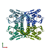 PDB entry 2e55 coloured by chain, front view.