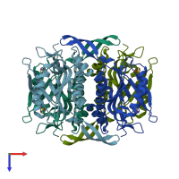PDB entry 2e55 coloured by chain, top view.