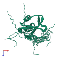 PDB entry 2e5h coloured by chain, ensemble of 20 models, top view.
