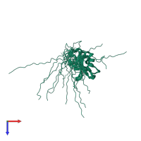 PDB entry 2e5i coloured by chain, ensemble of 20 models, top view.