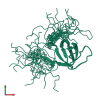 PDB entry 2e5k coloured by chain, ensemble of 20 models, front view.