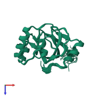 PDB entry 2e5o coloured by chain, ensemble of 20 models, top view.