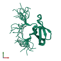 PDB entry 2e5q coloured by chain, ensemble of 20 models, front view.