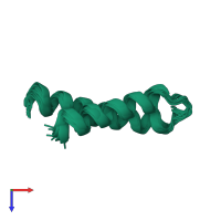 PDB entry 2e5t coloured by chain, ensemble of 20 models, top view.