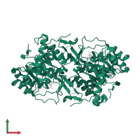 Dihydroorotate dehydrogenase (fumarate) in PDB entry 2e6f, assembly 1, front view.